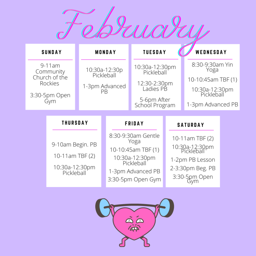 The February group fitness schedule includes pickleball, kickboxing, yoga and more!